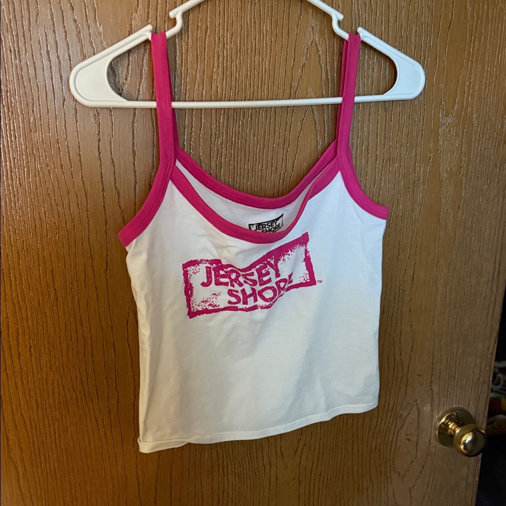 Women's Pink and White Tank Top